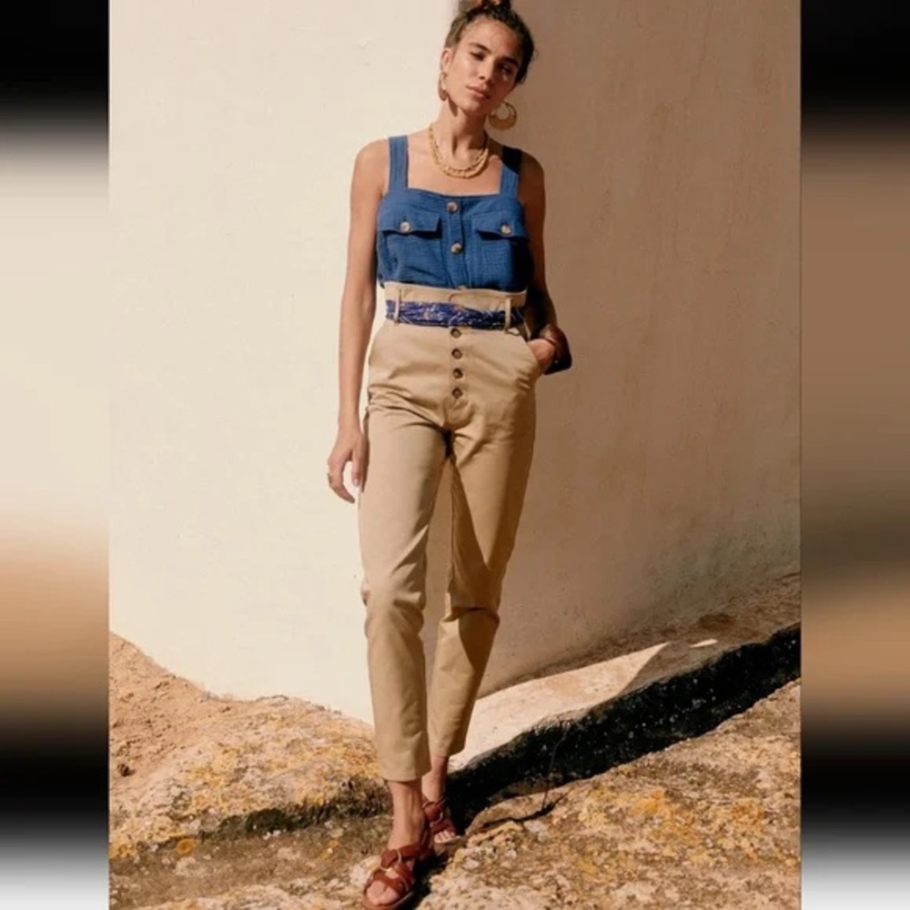 Sezane Leandro Paper Bag Trouser Pants